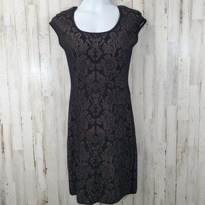 Ann Taylor Womens Dress S Black Lace Bodycon Floral Stretch J18